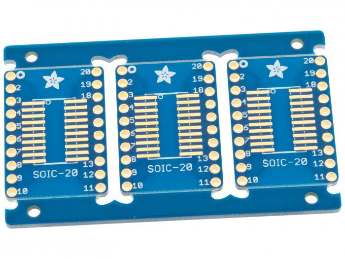 Adapterkort SO-20 / TSSOP-20 - DIP-20 - 3-pack @ electrokit (1 av 2)