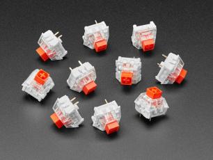 Tryckknapp PCB 1-pol Kailh röd - 10-pack @ electrokit