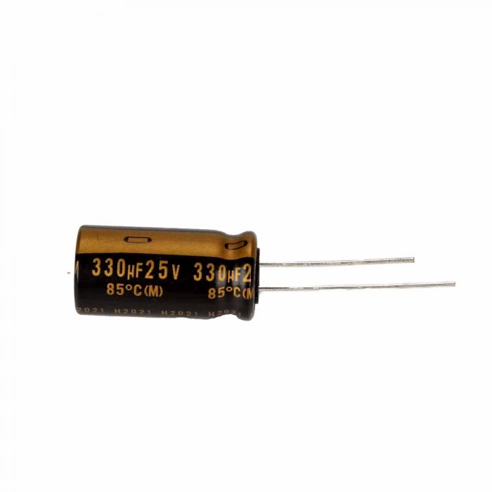 UKZ1E331MPM 330uF 25V 85C 12.5x25mm (MUSE) @ electrokit (1 av 1)