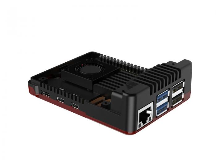 Argon NEO inbyggnadslda fr Raspberry Pi 5 svart/rd @ electrokit (8 av 11)