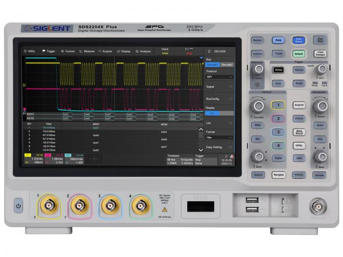 Oscilloskop 200MHz 4-kan Siglent SDS2204X+ @ electrokit (1 av 9)