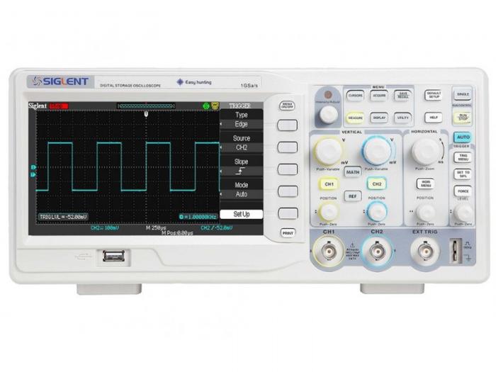 Oscilloskop 100MHz 2-kan Siglent SDS1102CML+ @ electrokit (1 av 5)