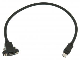 Adapterkabel MicroUSB-B till MicroUSB-B - panelmonterad @ electrokit