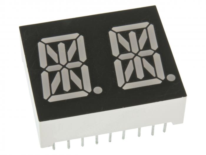 LED Display 14-segment 2 siffror 13.6mm gemensam katod vit @ electrokit (1 av 3)