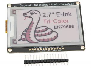 Display e-papper 2.7" 264x176px röd/svart/vit @ electrokit