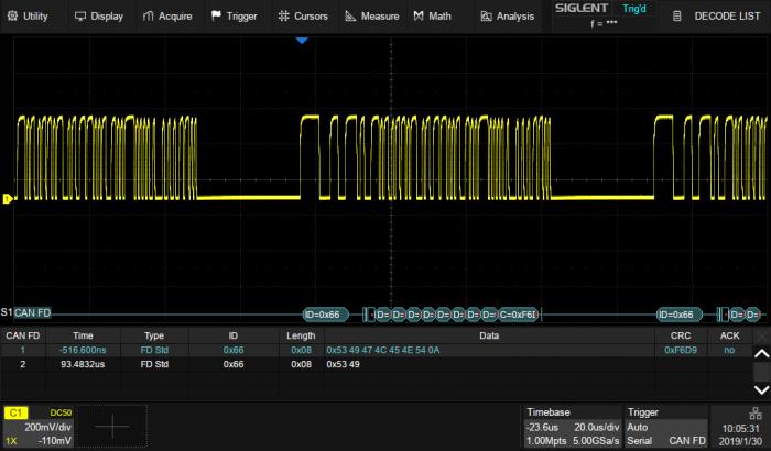 SDS-5000X-CANFD serial triggering and decoding sw license @ electrokit (1 av 1)