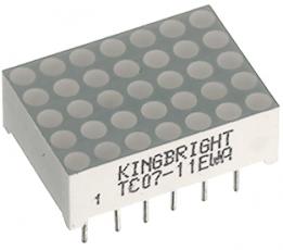 Punktmatris LED CC 5x7 18mm hyperröd @ electrokit