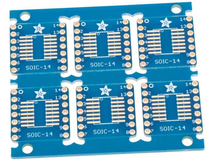 Adapterkort SO-14 / TSSOP-14 - DIP-14 - 6-pack @ electrokit (1 av 2)