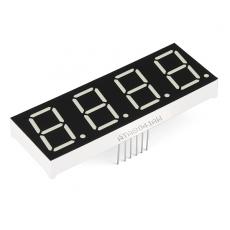 LED display 7-Segment 20mm 4 siffror CC vit @ electrokit